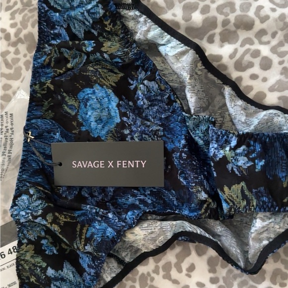 Savage X Fenty Blue and Green Lace Panty - Picture 2 of 4